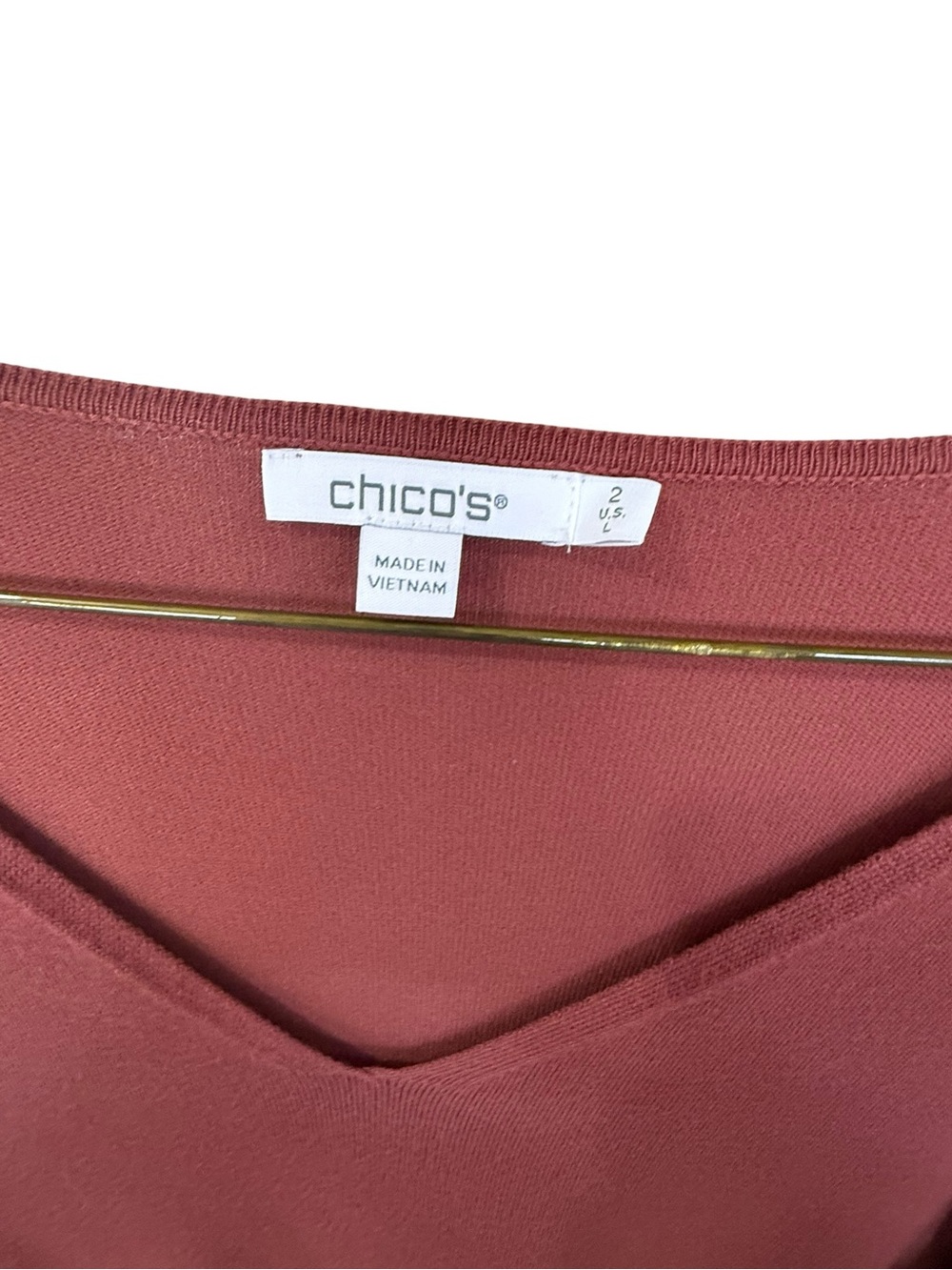 Chico's V-Neck Top in Dusty Rose NWT size L